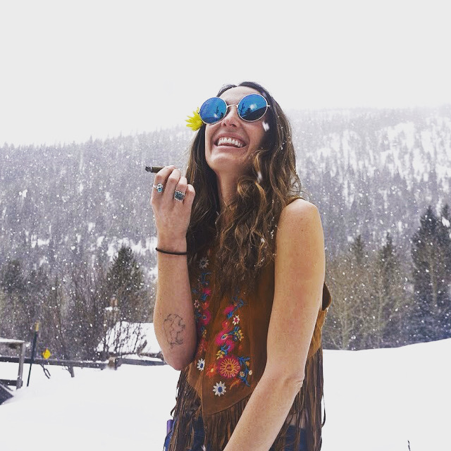 Smoking Hippie Chick