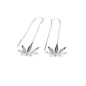 Sterling Silver Sativa Leaf Classic Earrings – Threader