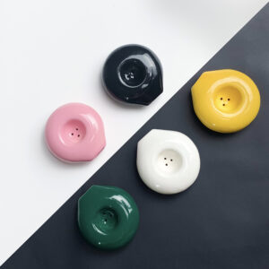 Gloss Ceramic Circle Smoking Pipe in 5 Colors